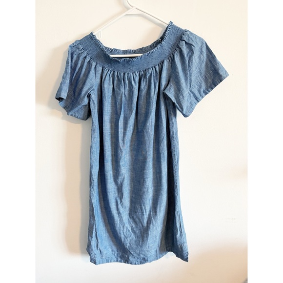 J.Crew Chambray Off the Shoulder‎ Dress - Picture 2 of 4